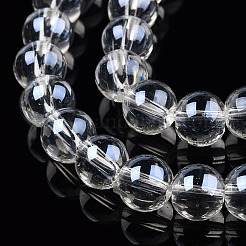 Transparent Electroplate Glass Beads Strands&nbsp;GLAA-T032-T8mm-AA13
