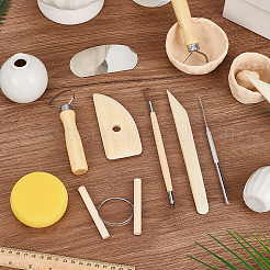 96Pcs 8 Styles Wood & Stainless Steel Ceramic Making Tools Kit&nbsp;TOOL-PH0001-98