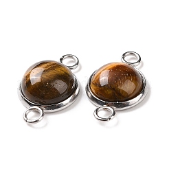 Natural Tiger Eye Connector Charms&nbsp;G-D059-01C-15