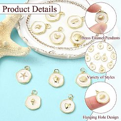10Pcs 10 Styles Ocean Brass Enamel Pendants&nbsp;KK-CJ0005-89