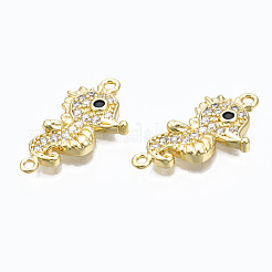 Brass Micro Pave Cubic Zirconia Links Connectors&nbsp;ZIRC-N039-114B-NF