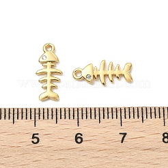 SHEGRACE Brass Micro Pave Cubic Zirconia Fishbone Charms&nbsp;XGR0163G-109G