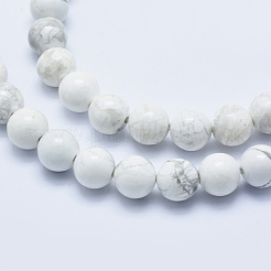 Natural Howlite Beads Strands&nbsp;G-P353-01-8mm