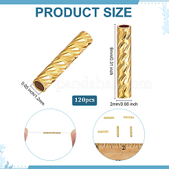 120Pcs Brass Tube Beads&nbsp;FIND-BC0041-63G