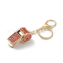 Shining Zinc Alloy Rhinestone Whistle Pendant Keychain&nbsp;LS-KEYC-O014-01G-02