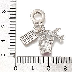 Rack Plating Alloy Hot Pink Enamel European Dangle Charms&nbsp;PALLOY-P307-01AS