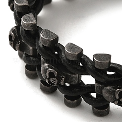 304 Stainless Steel Skull Link Chain Bracelets for Men&nbsp;BJEW-Q341-11B