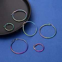 3 Pairs 3 Size 304 Stainless Steel Huggie Hoop Earrings&nbsp;EJEW-FS0001-03
