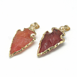 Natural Red Agate Pendants&nbsp;G-Q490-A03