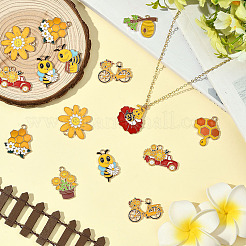 20Pcs 10 Styles Alloy Enamel Pendants&nbsp;ENAM-SC0007-32