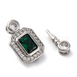 Brass Micro Pave Cubic Zirconia Box Clasps&nbsp;KK-P291-32P