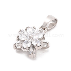 Rack Plating Brass Micro Pave Cubic Zirconia Pendants&nbsp;KK-M082-04B-P