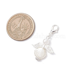 Angel Alloy & ABS Imitation Pearl Pendants Decorations&nbsp;HJEW-JM04079-03
