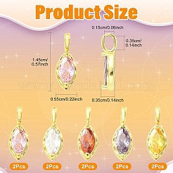 10Pcs 5 Colors Horse Eye Brass Micro Pave Cubic Zirconia Charms&nbsp;KK-FS0002-13B