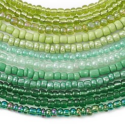 3MM Gradient Color Glass Seed Beaded Choker Necklaces for Women&nbsp;NJEW-JN05875