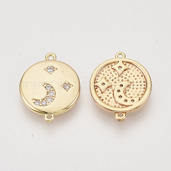Brass Cubic Zirconia Links connectors&nbsp;KK-N216-08