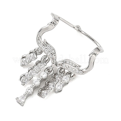 Brass Micro Pave Clear Cubic Zirconia Pendants&nbsp;CU-G605-02P