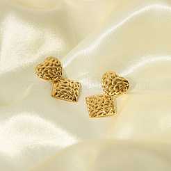 Vintage Heart 304 Stainless Steel Stud Earrings&nbsp;XJ7530
