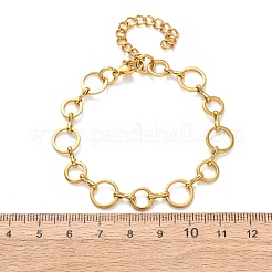 304 Stainless Steel Round Ring Link Chain Bracelets for Women&nbsp;BJEW-F536-01G