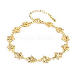 Windmill Brass Micro Pave Clear Cubic Zirconia Link Chain Bracelets for Women&nbsp;BJEW-A090-04G