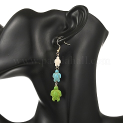 Dyed Tortoise Synthetic Turquoise Dangle Earrings&nbsp;EJEW-JE07362-03