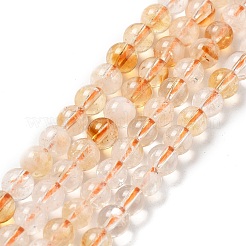Heated Natural Citrine Beads Strands&nbsp;G-A262-A01-5mm