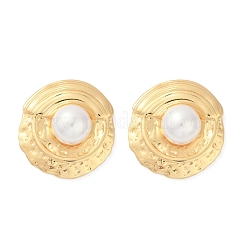 304 Stainless Steel ABS Plastic Pearl Stud Earrings for Women&nbsp;EJEW-U046-11G