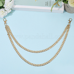 Alloy Double Layer Chain Belts for Pants&nbsp;AJEW-WH20018-130G