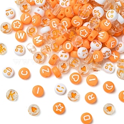 200Pcs Flat Round Acrylic Enamel Beads&nbsp;MACR-FS0001-88