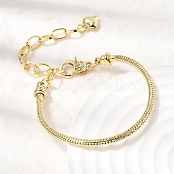 Brass Snake Chain Bracelets for Women&nbsp;BJEW-H639-08G