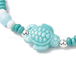 Synthetic Turquoise & Porcelain & Dyed Natural Howlite Beads Stretch Bracelets for Women&nbsp;BJEW-JB11793-03