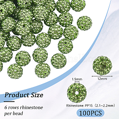 100Pcs Polymer Clay Pave Rhinestone Beads&nbsp;RB-OC0001-09