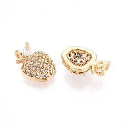 Brass Micro Pave Cubic Zirconia Pendants&nbsp;KK-T074-82G
