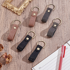 6Pcs 3 Colors Rectangle Cowhide Keychians&nbsp;KEYC-ME0001-19