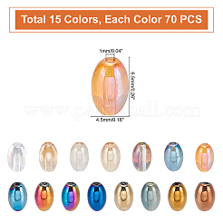 1050Pcs 15 Color Electroplate  Glass Beads&nbsp;EGLA-PH0001-26