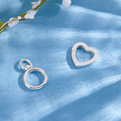 2Pcs 2 Styles 925 Sterling Silver Spring Gate Rings&nbsp;STER-ME0001-59