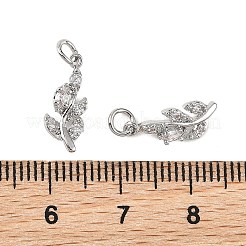 SHEGRACE Brass Micro Pave Clear Cubic Zirconia Charms&nbsp;XGRQ4N636-718P
