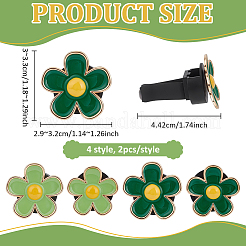 8Pcs 4 Styles Alloy Enamel Flower Car Air Vent Clips&nbsp;HJEW-BC00116