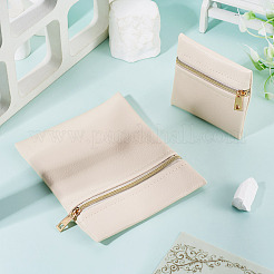 2Pcs 2 Styles Rectangle Square PU Leather Jewelry Gift Zipper Bags&nbsp;ABAG-TADJ0001-01B