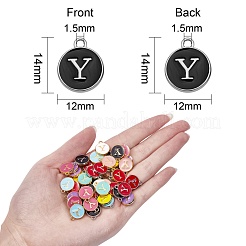 120Pcs 12 Colors Golden Plated Alloy Charms&nbsp;ENAM-SZ0001-64Y