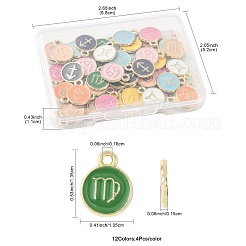 48Pcs 12 Colors Alloy and Enamel Charms&nbsp;ENAM-FS0003-98