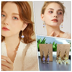 4 Pairs 4 Colors Iron Dangle Earring Findings&nbsp;EJEW-SC0010-91