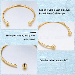 6Pcs 2 Colors Brass Cuff Bangle Making&nbsp;KK-BBC0022-73
