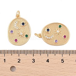 Brass Micro Pave Cubic Zirconia Pendants&nbsp;KK-L223-002G
