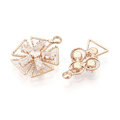 Brass with Cubic Zirconia Pendants&nbsp;KK-T072-51G