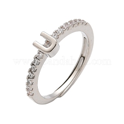 S925 Sterling Silver Adjustable Letter Rings for Women&nbsp;RJEW-M068-01P-U
