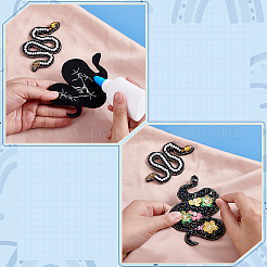 3Pcs 3 Styles Snake Cloth & Rhinestone & Polyester Embroidered Cloth Patch&nbsp;DIY-WR0005-04