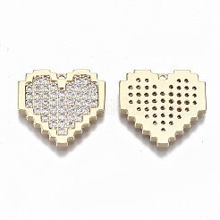 Brass Micro Pave Clear Cubic Zirconia Pendants&nbsp;KK-S356-166G-NF
