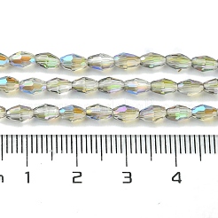 Transparent Electroplate Glass Beads Strands&nbsp;GLAA-K064-04A-HR01