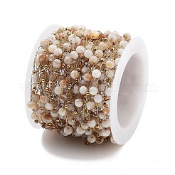 Handmade Round Natural Shell Beaded Chains&nbsp;CHS-P019-01G